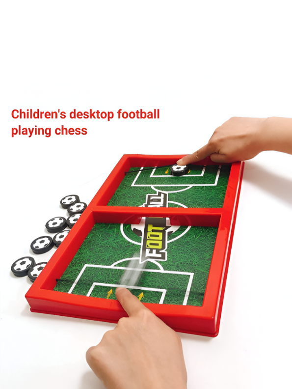 Fast String Puck Football Game – Tabletop Sling Puck Soccer Board Game for Kids & Adults, Fastest Finger Action Family Game LMI11524.