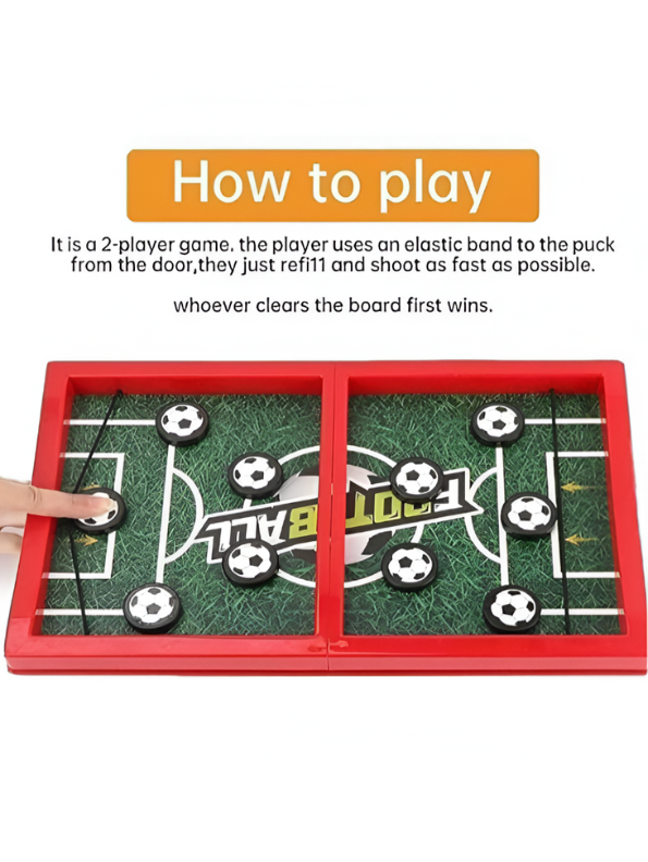 Fast String Puck Football Game – Tabletop Sling Puck Soccer Board Game for Kids & Adults, Fastest Finger Action Family Game LMI11524.