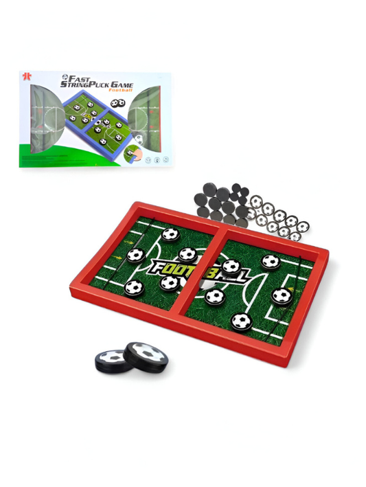 Fast String Puck Football Game – Tabletop Sling Puck Soccer Board Game for Kids & Adults, Fastest Finger Action Family Game LMI11524.
