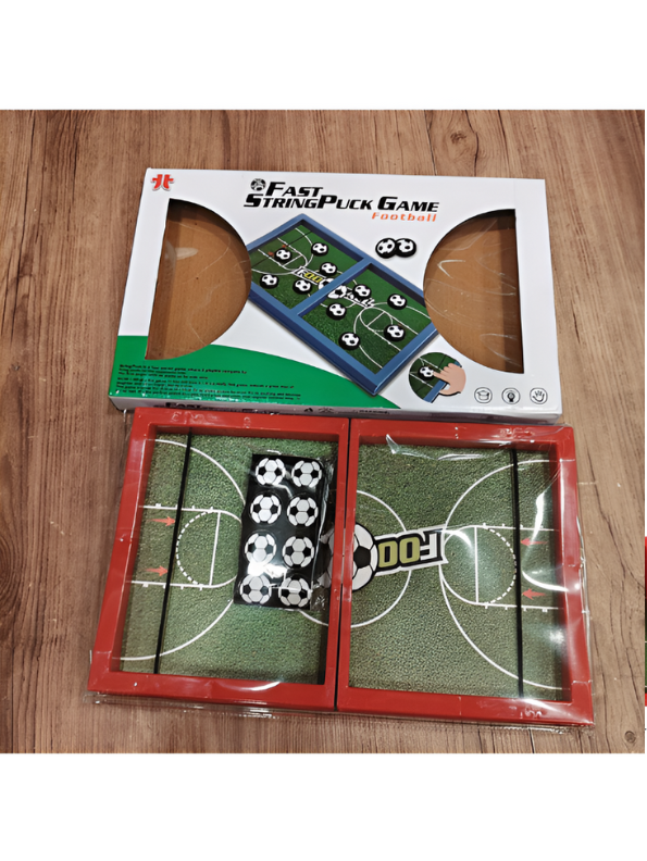 Fast String Puck Football Game – Tabletop Sling Puck Soccer Board Game for Kids & Adults, Fastest Finger Action Family Game LMI11524.