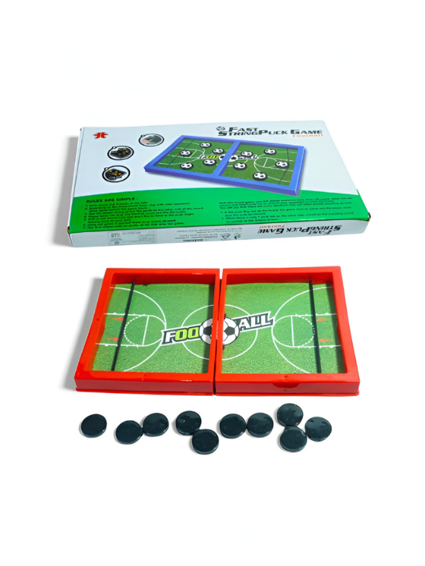 Fast String Puck Football Game – Tabletop Sling Puck Soccer Board Game for Kids & Adults, Fastest Finger Action Family Game LMI11524.