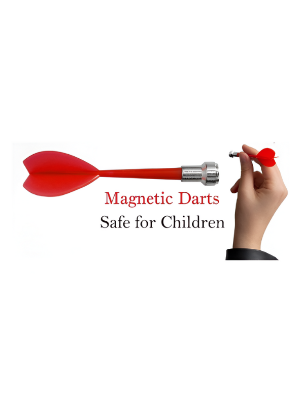 Home Dartboard – Magnetic Game Set with 6 Safe Magnetic Darts - White LMI13340.