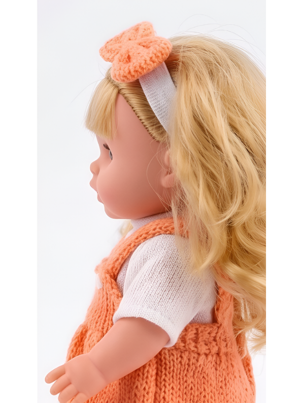 LOVELY Interactive Baby Doll Set – Blonde Doll with Overall Dress, Hair Bow, Toy Feeding Bottle & Pacifier TV3646