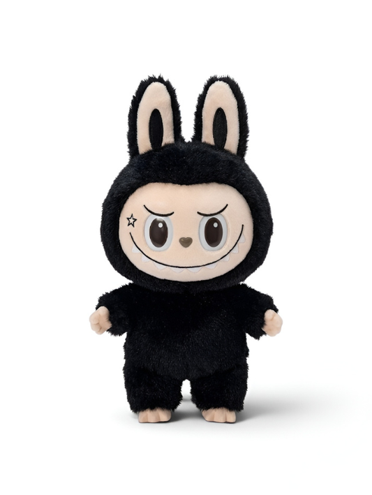 Labubu Character Plush Toy, 7-Inch Soft Stuffed Doll, Black Collectible Figure ST16650