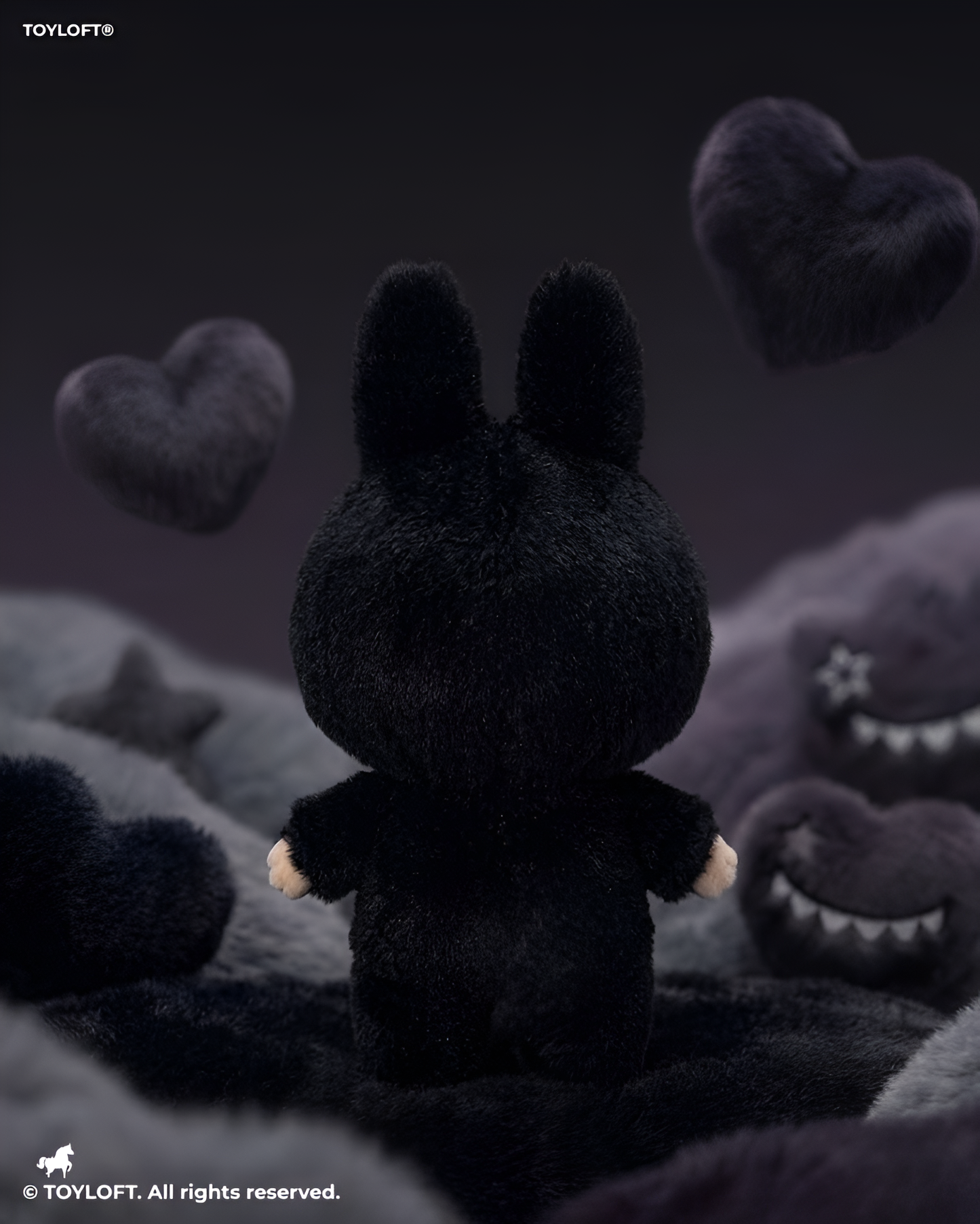 Labubu Character Plush Toy, 7-Inch Soft Stuffed Doll, Black Collectible Figure ST16650