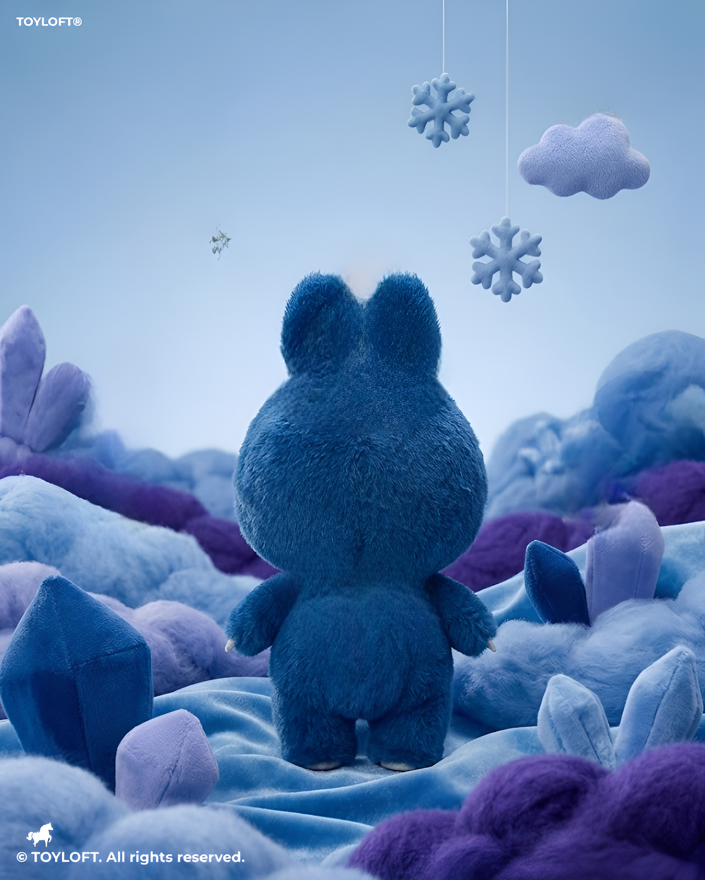 Labubu Character Plush Toy, 7-Inch Soft Stuffed Doll, Blue Collectible Figure ST16650.