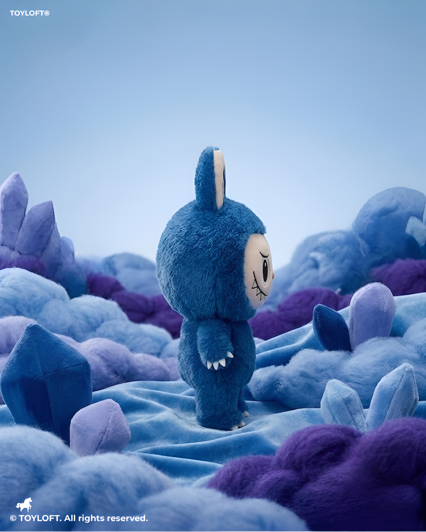 Labubu Character Plush Toy, 7-Inch Soft Stuffed Doll, Blue Collectible Figure ST16650.
