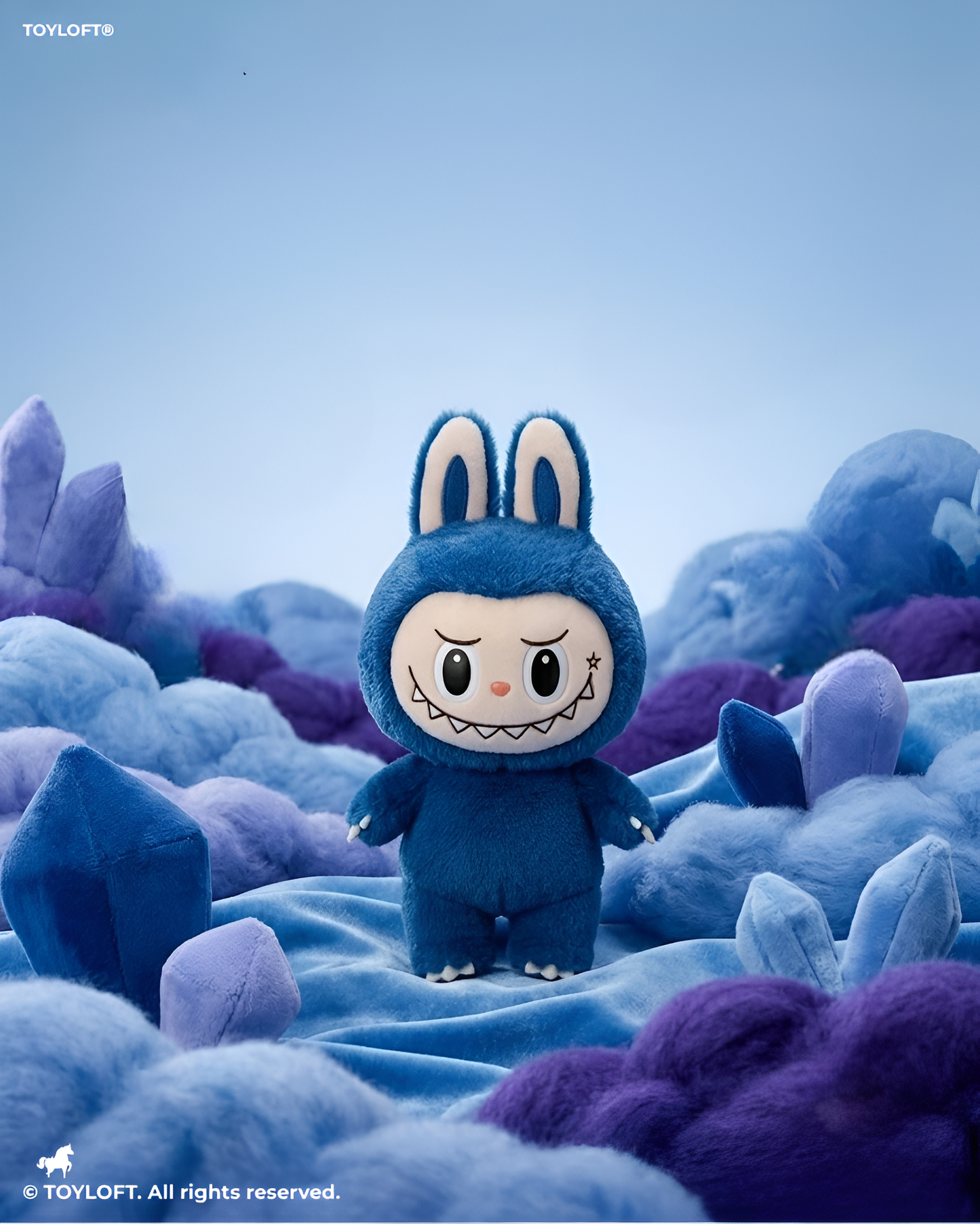 Labubu Character Plush Toy, 7-Inch Soft Stuffed Doll, Blue Collectible Figure ST16650.