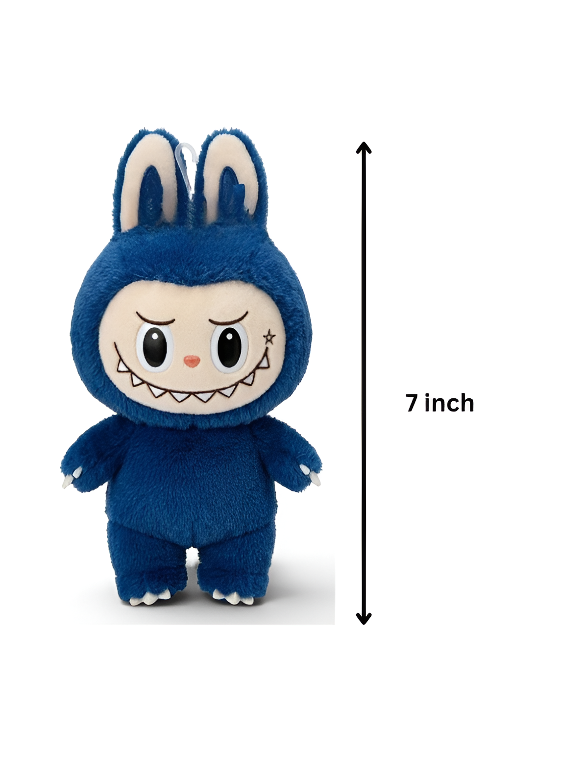 Labubu Character Plush Toy, 7-Inch Soft Stuffed Doll, Blue Collectible Figure ST16650.