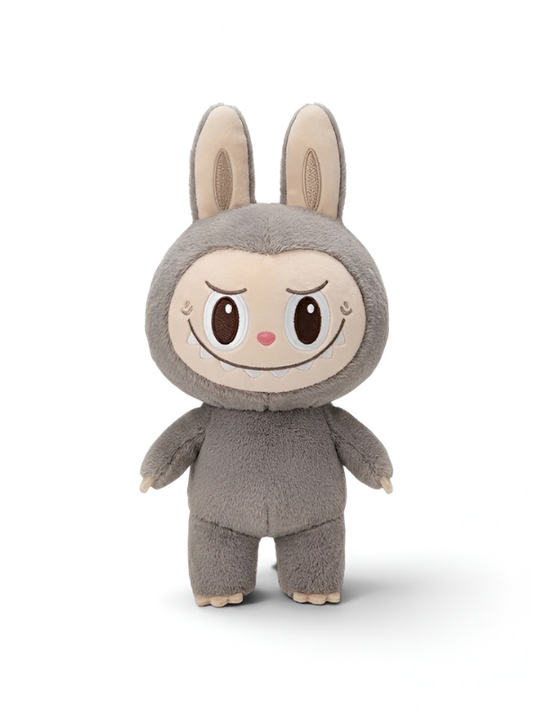 Labubu Character Plush Toy, 7-Inch Soft Stuffed Doll, Grey Collectible Figure ST16650.