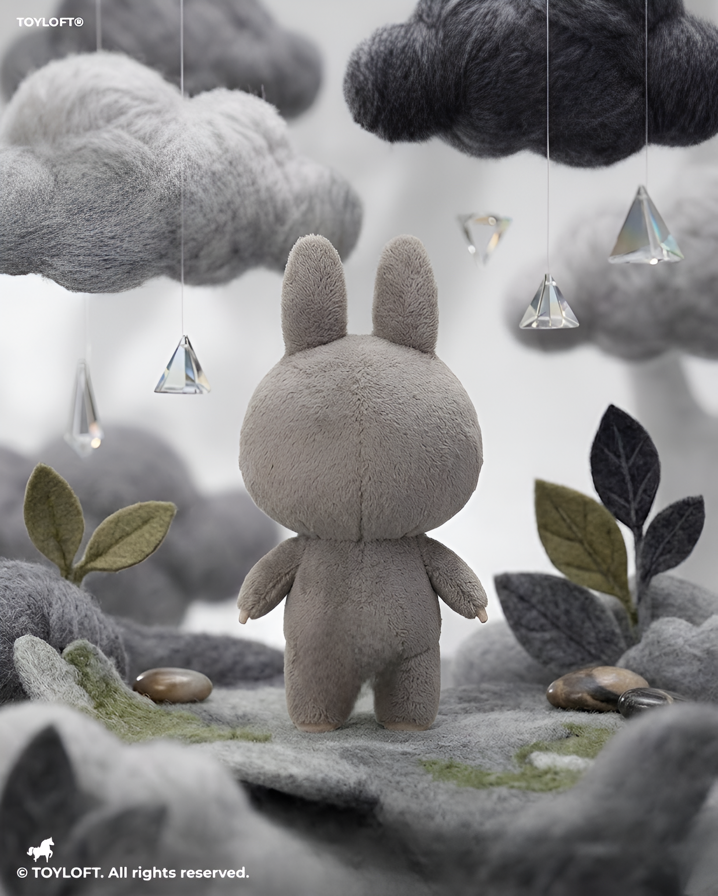 Labubu Character Plush Toy, 7-Inch Soft Stuffed Doll, Grey Collectible Figure ST16650.