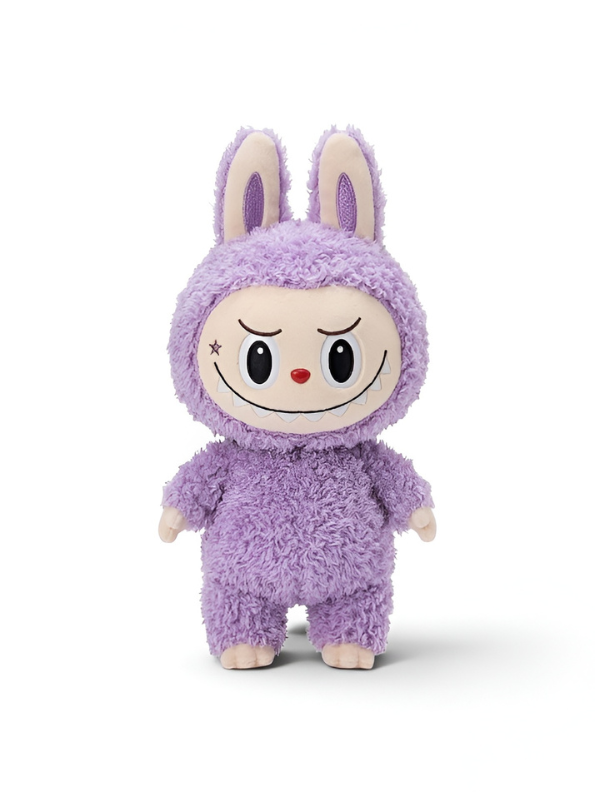 Labubu Character Plush Toy, 7-Inch Soft Stuffed Doll, Lavender Collectible Figure ST16650.