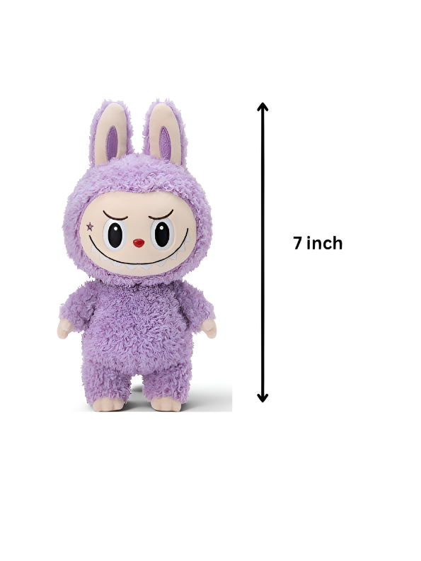 Labubu Character Plush Toy, 7-Inch Soft Stuffed Doll, Lavender Collectible Figure ST16650.