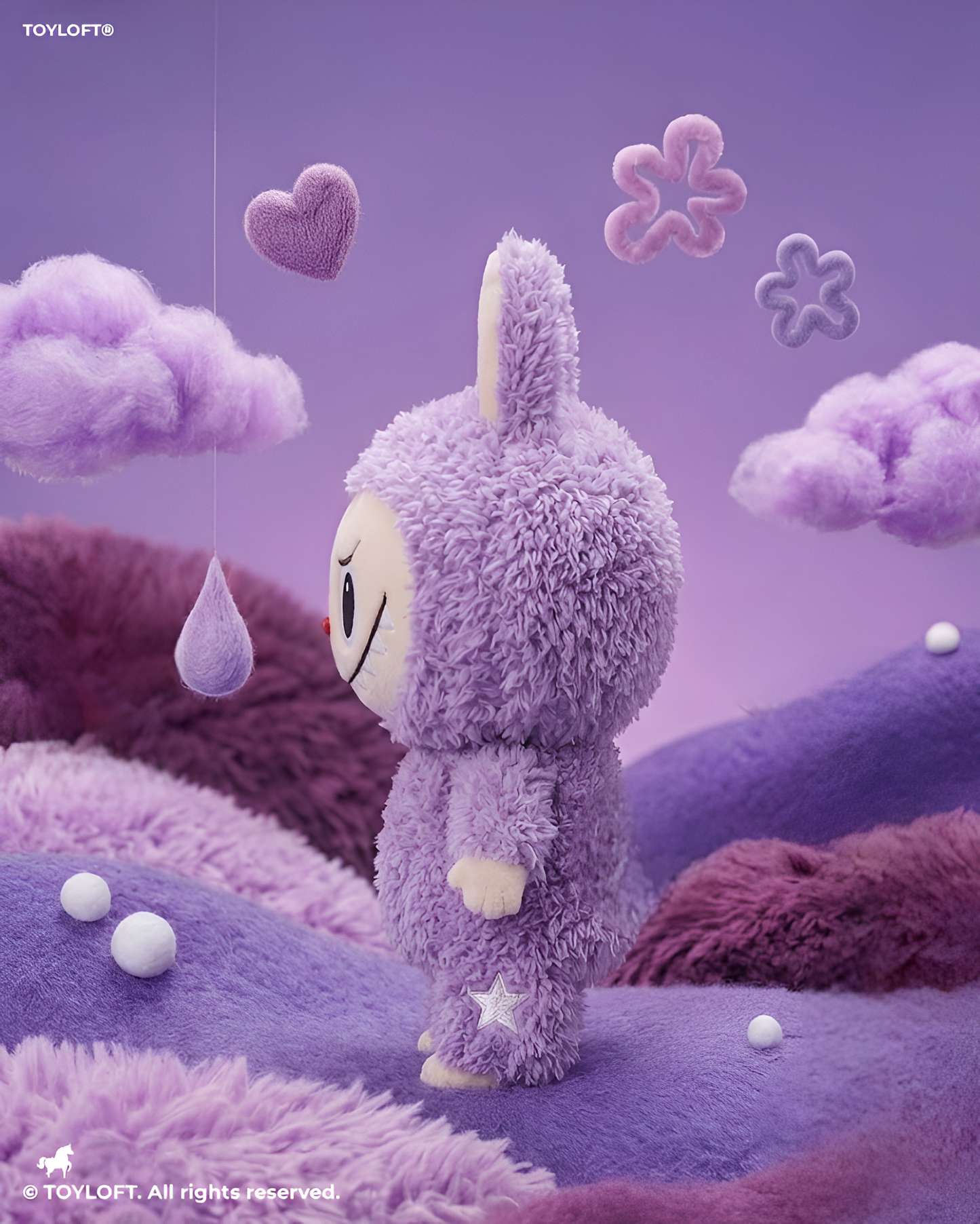 Labubu Character Plush Toy, 7-Inch Soft Stuffed Doll, Lavender Collectible Figure ST16650.