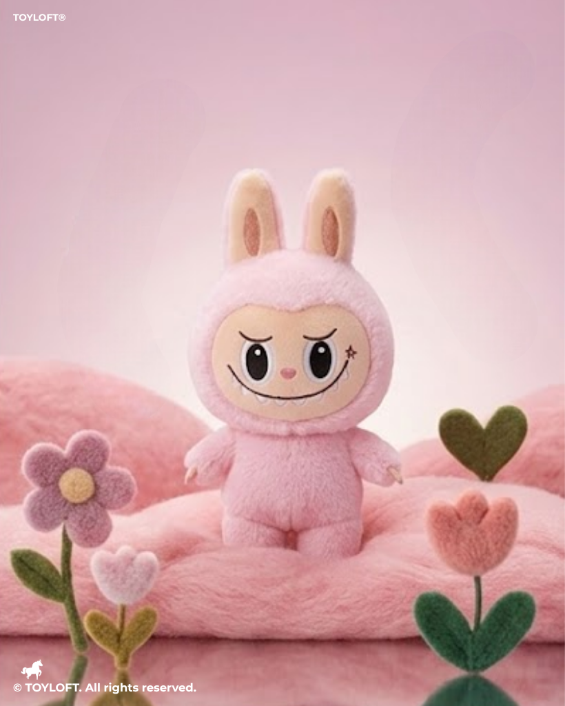Labubu Character Plush Toy, 7-Inch Soft Stuffed Doll, Pink Collectible Figure ST16650