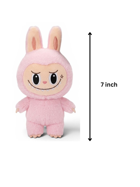 Labubu Character Plush Toy, 7-Inch Soft Stuffed Doll, Pink Collectible Figure ST16650