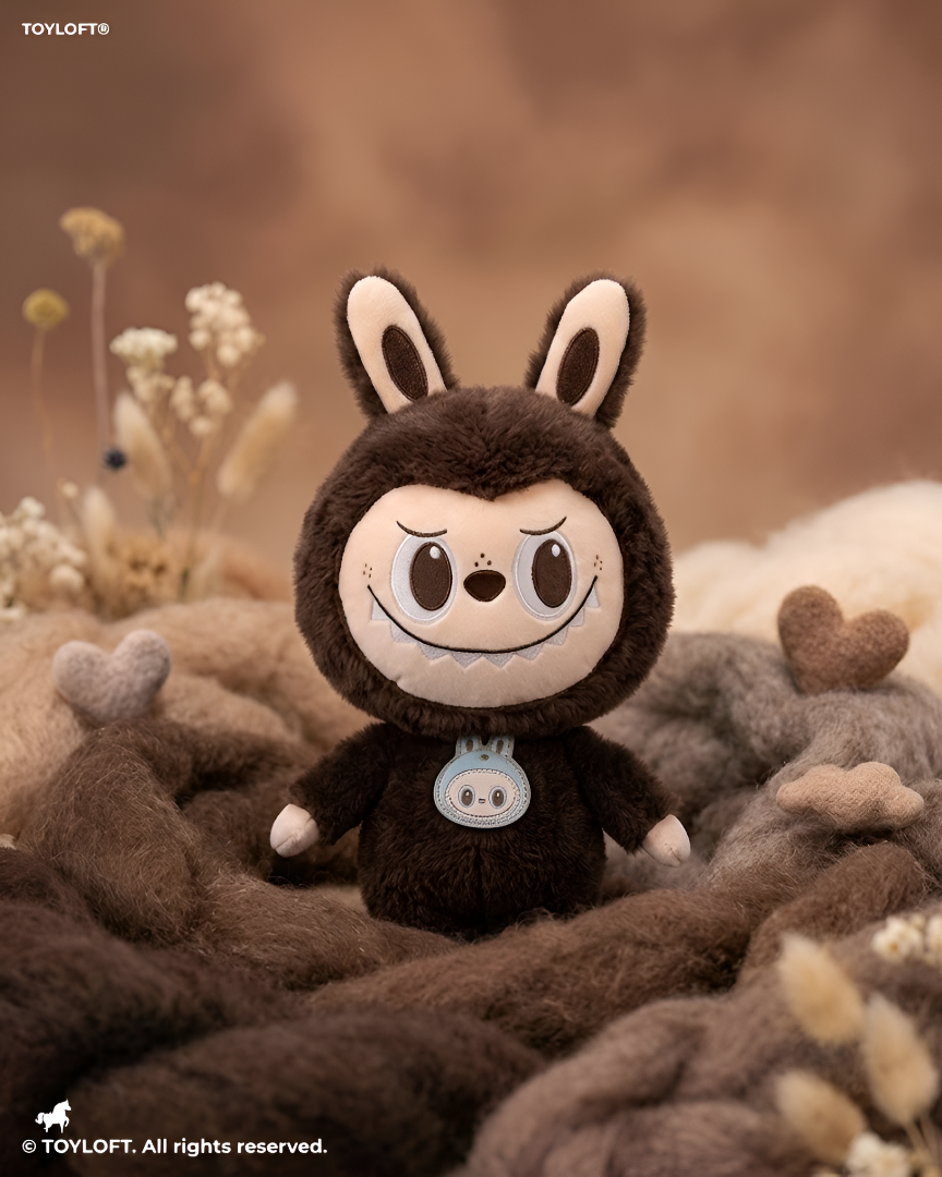 Labubu Monster Series Brown 8" Cute Bunny Plush Toy Doll ST15568