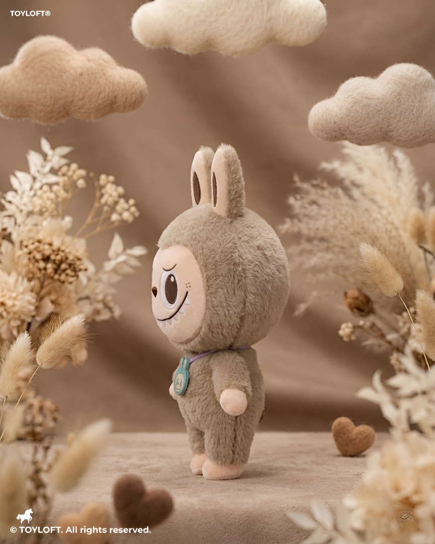 Labubu Monster Series Light Brown 8" Cute Bunny Plush Toy Doll ST15568