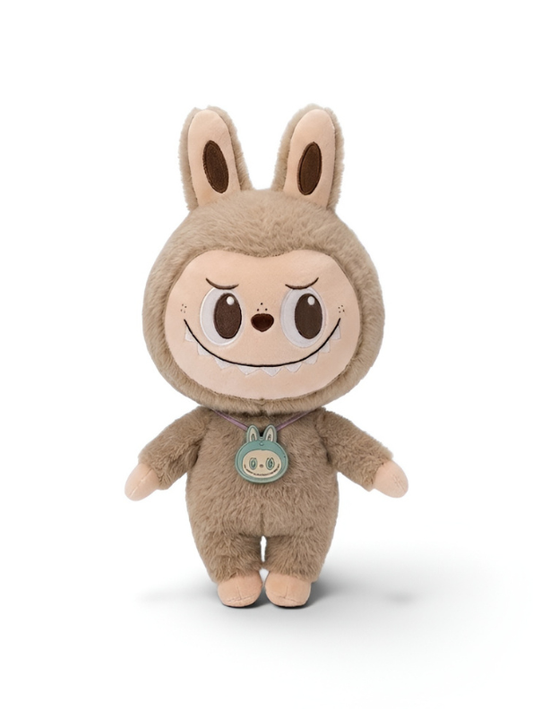 Labubu Monster Series Light Brown 8" Cute Bunny Plush Toy Doll ST15568