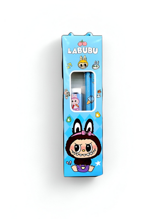 Labubu Theme Stationery Set for Kids – 2 Pencils, 1 Eraser & 1 Sharpener Combo for School NOVHBC-1881224.