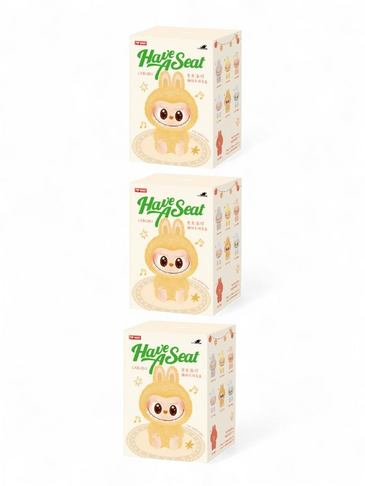 Pack Of 3 - Have A Seat Series - Blind Box - Official Authentic Barcoded Pop Mart Labubu Vinyl Plush Blind Box