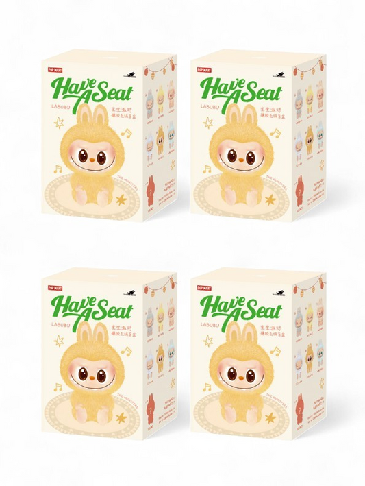 Pack Of 4 - Have A Seat Series - Blind Box - Official Authentic Barcoded Pop Mart Labubu Vinyl Plush Blind Box