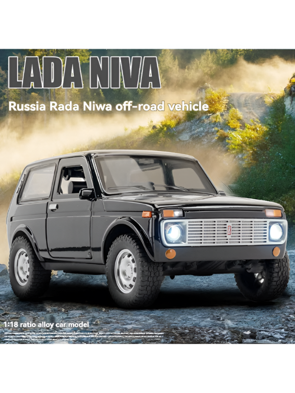 Lada Niva Alloy Diecast Model Car – 1:18 Scale Collectible Off-Road Vehicle with Sound, Lights, and Openable Doors TV6223