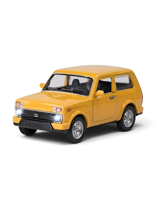 Lada Niva Simulated Vehicle Model Car 1:24 Scale – Yellow Collectible Miniature MD247