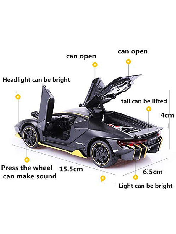 Lamborghini Centenario LP770 Diecast Metal Model Car - Black Big Size Scale 1:24 (L12-109) - Toyloft