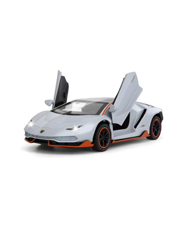 Lamborghini LP780-4 SVJ 780 Scale 1:35 Diecast Model Car – Collectible Sports Car Replica Grey LMI15701.