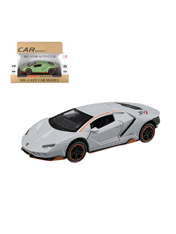 Lamborghini LP780-4 SVJ 780 Scale 1:35 Diecast Model Car – Collectible Sports Car Replica Grey LMI15701.