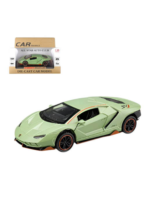 Lamborghini LP780-4 SVJ 780 Scale 1:35 Diecast Model Car – Collectible Sports Car Replica Green LMI15701.