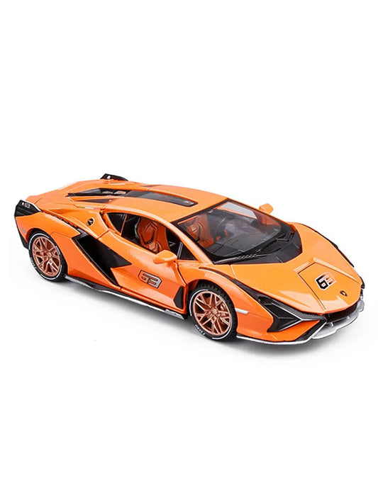 Lamborghini Sian 63 Metal Model Diecast Car - Orange Scale 1:24 (MD-17) - Toyloft