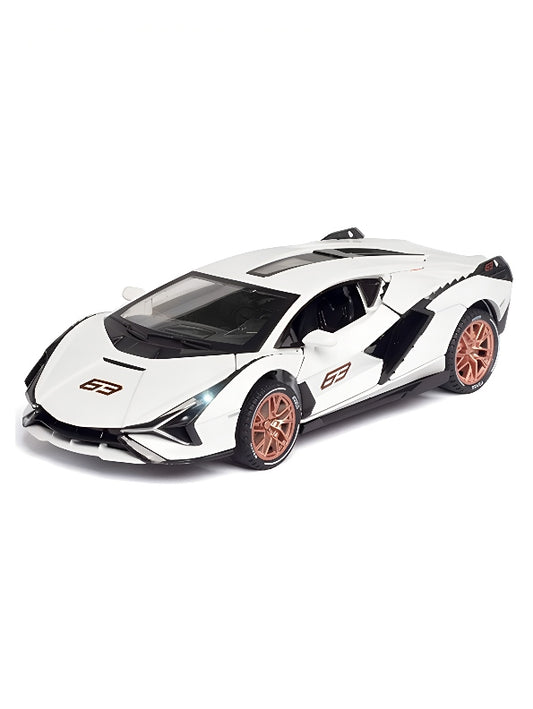 Lamborghini Sian 63 Metal Model Diecast Car - White Scale 1:24 (MD-17) - Toyloft