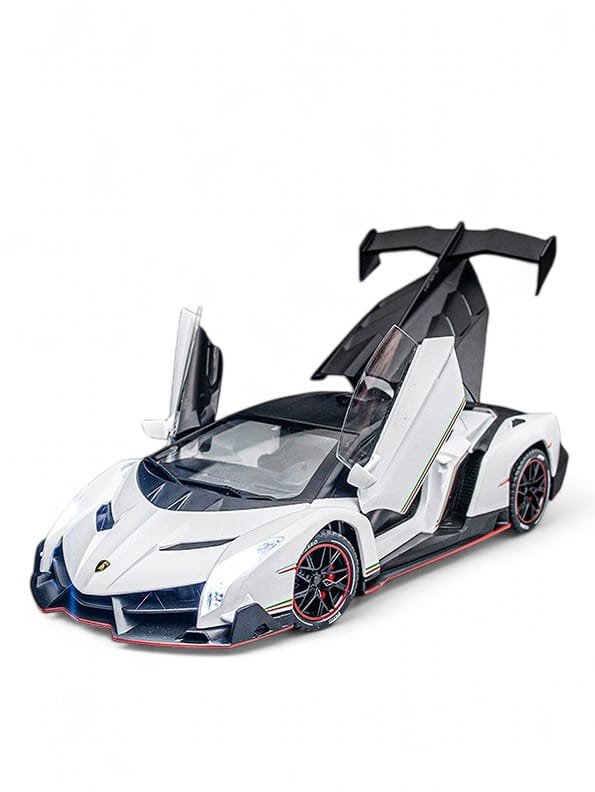 Lamborghini Veneno Metal Diecast Car Big Size Scale 1 24 White TV AG 24 Toyloft