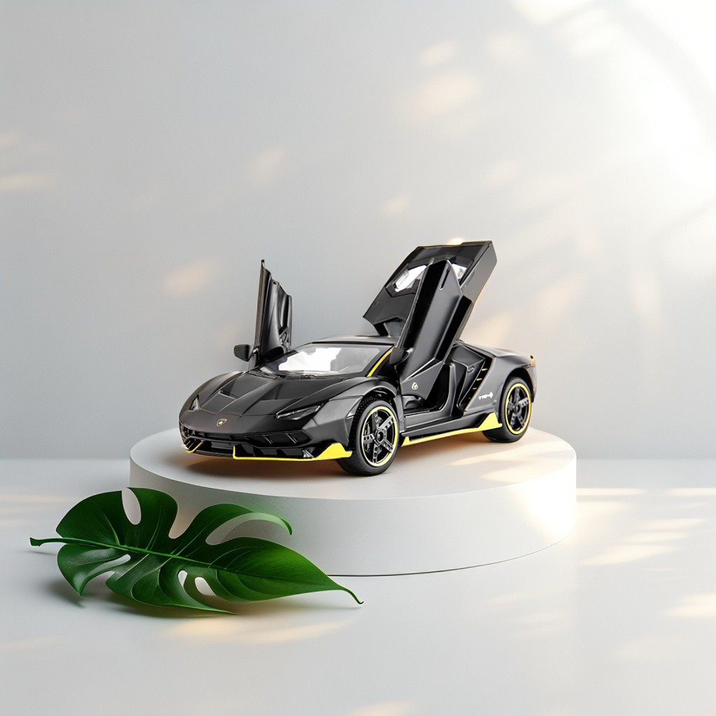 Lamborghini Metal Diecast Car - Black - Medium Size