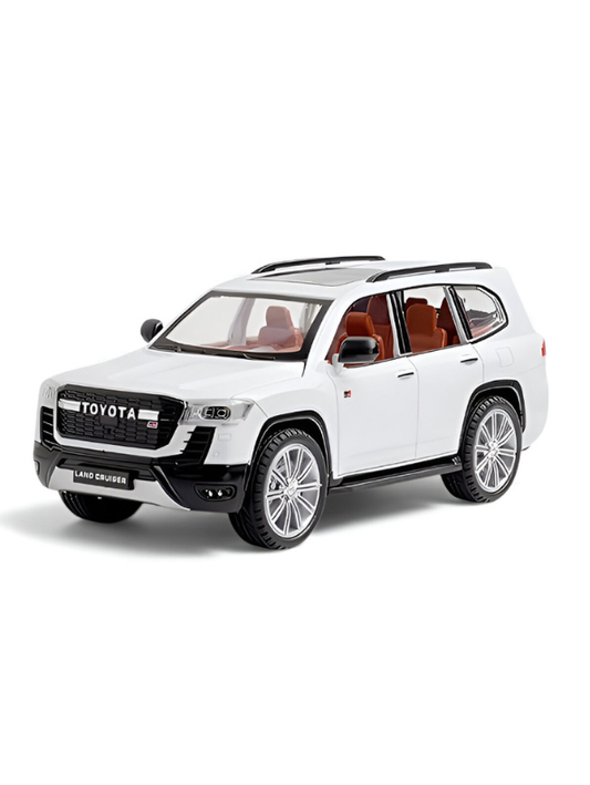 White - Land Cruiser GT 1/32 Diecast Car – Metal Body, Light & Sound, Realistic Miniature Model LMI15674.