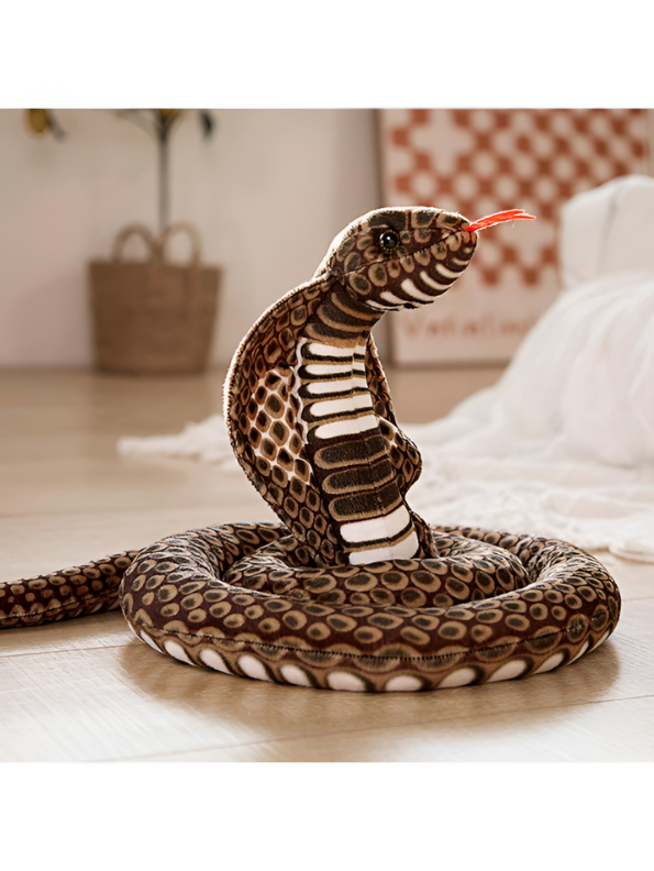 Large King Cobra Plush Toy 125 cm – Realistic Coiled Snake Stuffed Animal ST14994.