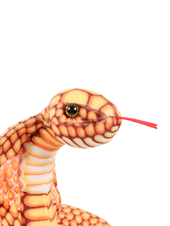 Large King Cobra Plush Toy 125 cm – Realistic Coiled Snake Stuffed Animal Orange ST14994.