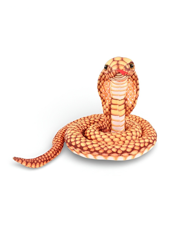 Large King Cobra Plush Toy 125 cm – Realistic Coiled Snake Stuffed Animal Orange ST14994.