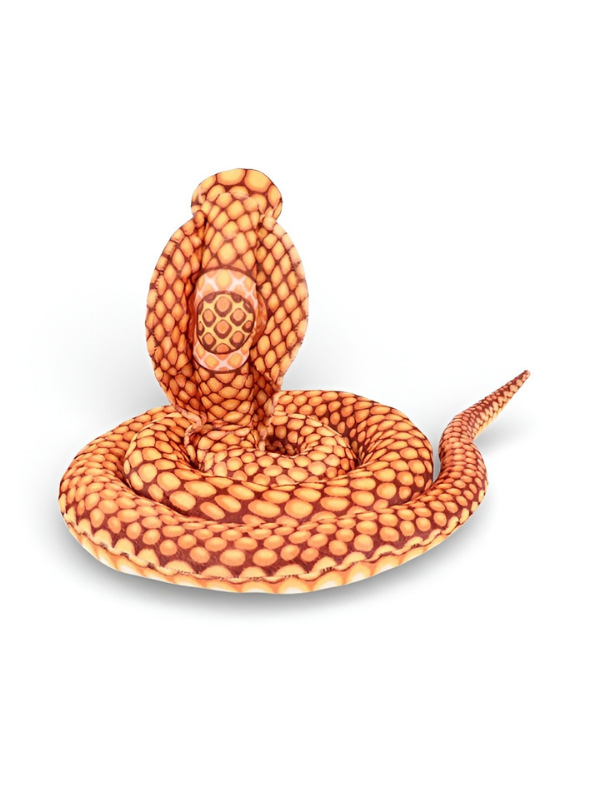 Large King Cobra Plush Toy 125 cm – Realistic Coiled Snake Stuffed Animal Orange ST14994.