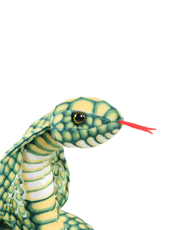 Large King Cobra Plush Toy 125 cm – Realistic Coiled Snake Stuffed Animal Green ST14994.