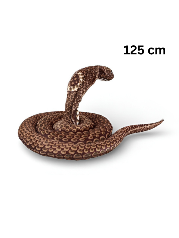 Large King Cobra Plush Toy 125 cm – Realistic Coiled Snake Stuffed Animal ST14994.
