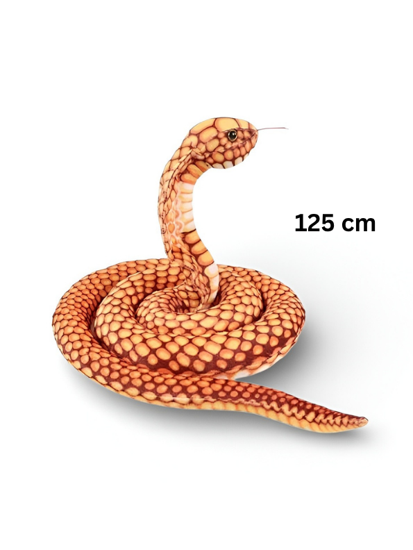 Large King Cobra Plush Toy 125 cm – Realistic Coiled Snake Stuffed Animal Orange ST14994.