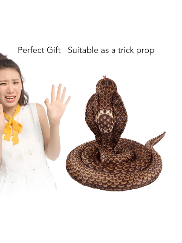 Large King Cobra Plush Toy 125 cm – Realistic Coiled Snake Stuffed Animal ST14994.