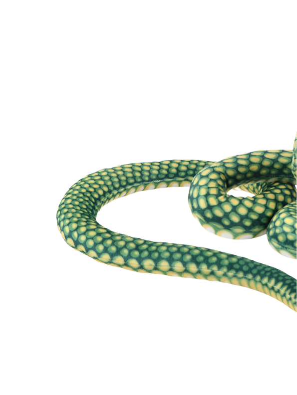 Large King Cobra Plush Toy 125 cm – Realistic Coiled Snake Stuffed Animal Green ST14994.