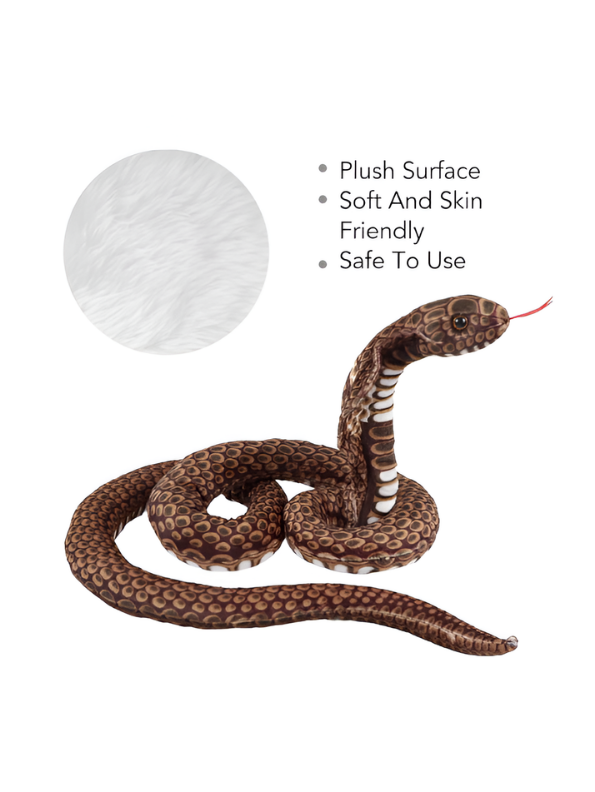 Large King Cobra Plush Toy 125 cm – Realistic Coiled Snake Stuffed Animal ST14994.