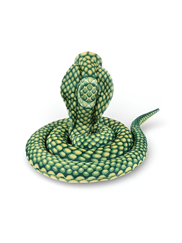 Large King Cobra Plush Toy 125 cm – Realistic Coiled Snake Stuffed Animal Green ST14994.
