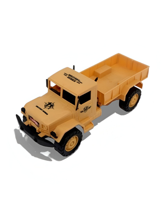 Large Military Truck Toy for Kids | Army Vehicle with Pull Back Action | Strong & Safe Toy Yellow LMI15355.