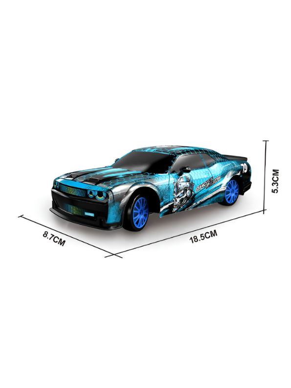 Laser Rush 1:24 Scale RC Drift Racing Car – Luminous Glow Shell, 2.4GHz Controller & Obstacle Set LMI16857